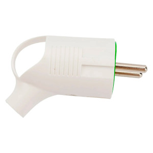 Вилка Ovivo 701-000000-003 угловая с заземлением с кольцом белая