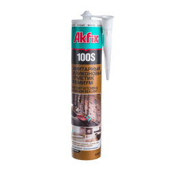 Герметик силиконовый Akfix 100S прозрачный санитарный 280 мл