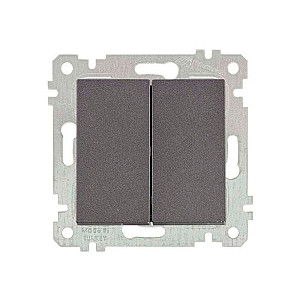 Выключатель Mutlusan Rita 2200-402-0195 2 клавиши 10А дымчатый