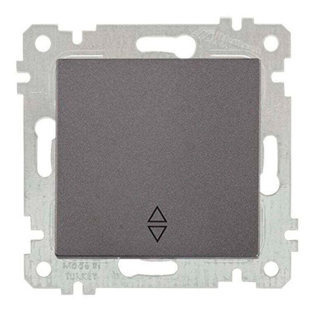 Выключатель проходной Mutlusan Rita 2200-403-0195 1 клавиша дымчатый