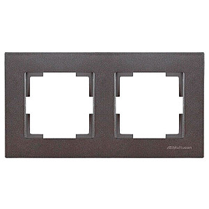 Рамка Mutlusan Rita 2220-800-1295 2 поста горизонтальный монтаж дымчатый