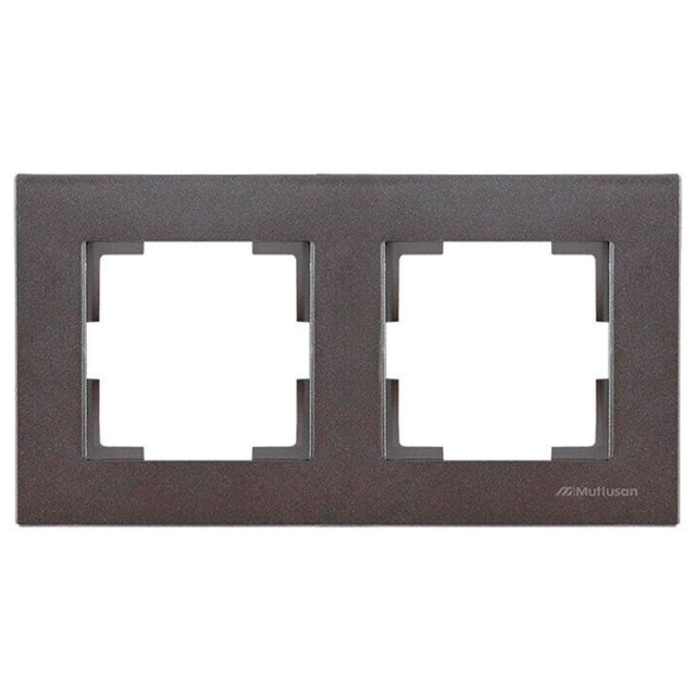 Рамка Mutlusan Rita 2220-800-1295 2 поста горизонтальный монтаж дымчатый