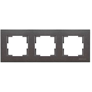 Рамка Mutlusan Rita 2220-800-1395 3 поста горизонтальный монтаж дымчатый