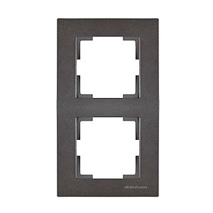 Рамка Mutlusan Rita 2220-800-2295 2 поста вертикальный монтаж дымчатый