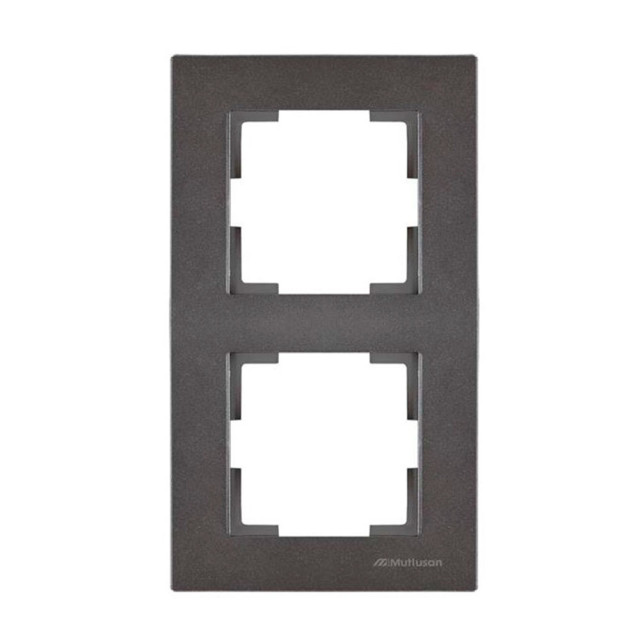 Рамка Mutlusan Rita 2220-800-2295 2 поста вертикальный монтаж дымчатый