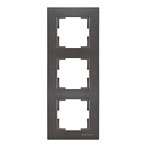 Рамка Mutlusan Rita 2220-800-2395 3 поста вертикальный монтаж дымчатый