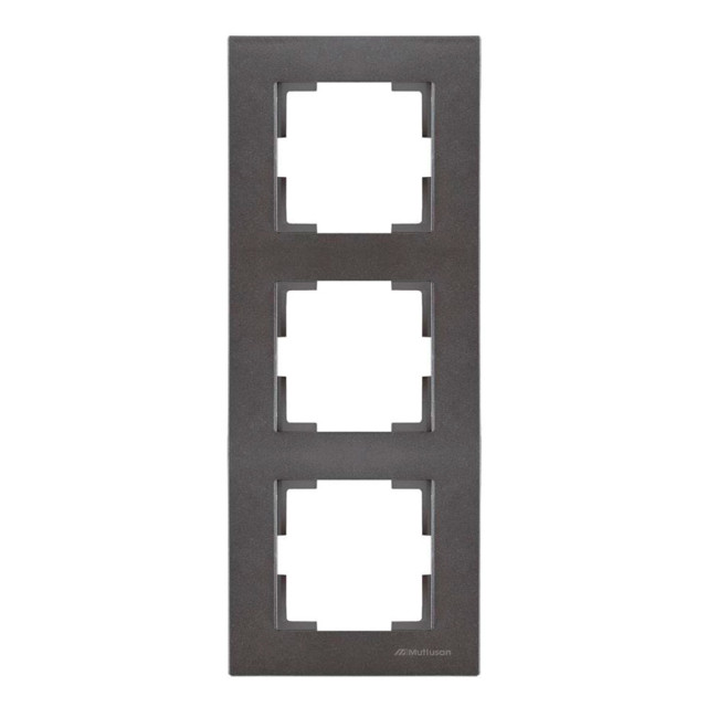 Рамка Mutlusan Rita 2220-800-2395 3 поста вертикальный монтаж дымчатый