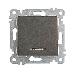 Выключатель Mutlusan Rita 2200-415-0195 1 клавиша с подсветкой 10А дымчатый