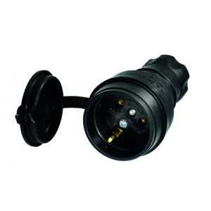 Розетка переносная Mutlusan Tena 010-083-300029 2P+E с крышкой черный