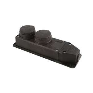 Блок розеточный Mutlusan Tena 010-083-500292 2*2Р+Е с крышкой моноблок черный