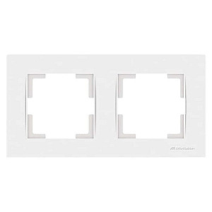 Рамка Mutlusan Rita 2220-800-1201 2 поста горизонтальный монтаж белая