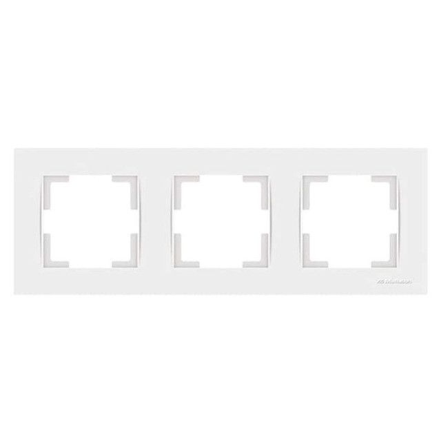 Рамка Mutlusan Rita 2220-800-1301 3 поста горизонтальный монтаж белая