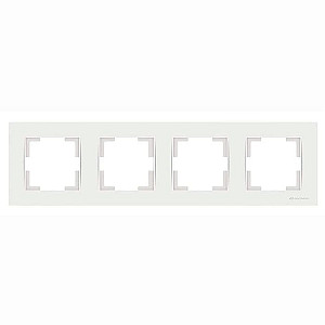 Рамка Mutlusan Rita 2220-800-1401 4 поста горизонтальный монтаж белая