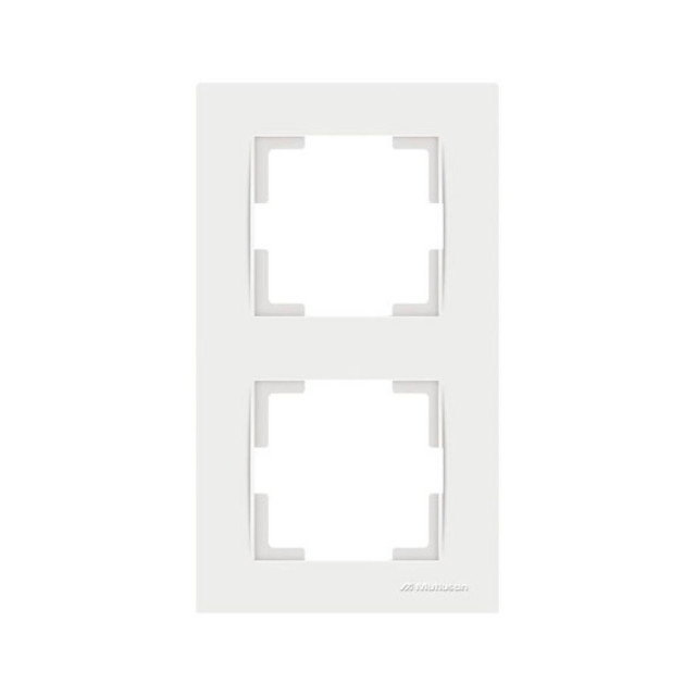 Рамка Mutlusan Rita 2220-800-2201 2 поста вертикальный монтаж белый