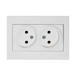 Розетка Mutlusan Rita 2220 203 0201 2-ая скрытая без заземления белая