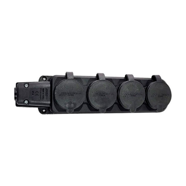 Блок розеточный Mutlusan Tena 010-083-500294 4*2Р+Е с крышкой моноблок черный