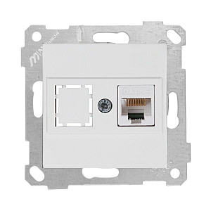 Розетка Mutlusan Rita 2200-136-0101 1*RJ-45 кат. 5е UTP белая