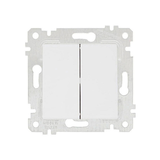 Выключатель Mutlusan Rita 2200-402-0101 2 клавиши 10А белый