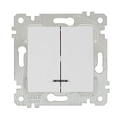 Выключатель Mutlusan Rita 2200-426-0101 2 клавиши с подсветкой 10А белый