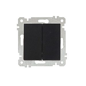 Выключатель Mutlusan Rita 2200-402-0184 2 клавиши 10А черный матовый