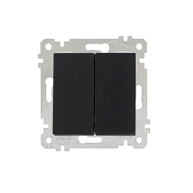 Выключатель Mutlusan Rita 2200-402-0184 2 клавиши 10А черный матовый