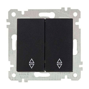 Переключатель Mutlusan Rita 2200-404-0184 2 клавиши черный матовый