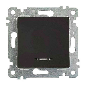 Выключатель Mutlusan Rita 2200-415-0184 1 клавиша с подсветкой 10А черный матовый