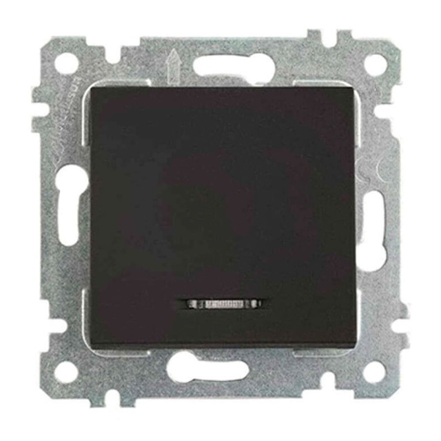 Выключатель Mutlusan Rita 2200-415-0184 1 клавиша с подсветкой 10А черный матовый