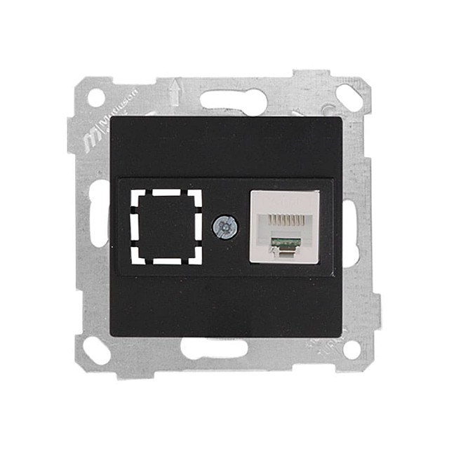 Розетка компьютерная Mutlusan Rita 2200-136-0184 1*RJ-45 кат. 5е UTP черный матовый