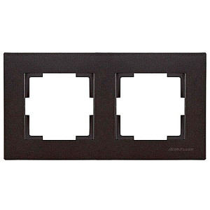 Рамка Mutlusan Rita 2220-800-1284 2 поста горизонтальный монтаж черный матовый
