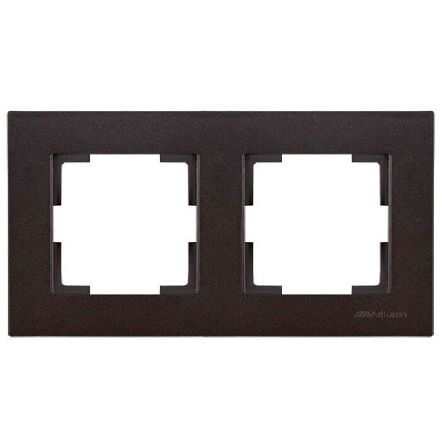Рамка Mutlusan Rita 2220-800-1284 2 поста горизонтальный монтаж черный матовый