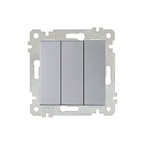 Выключатель Mutlusan Rita 2200-409-0182 3 клавиши 10А нержавеющая сталь