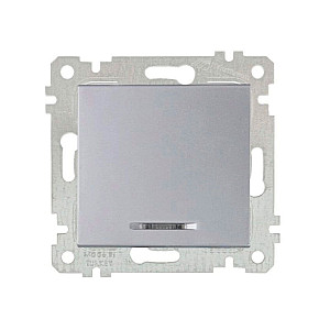 Выключатель Mutlusan Rita 2200-415-0182 1 клавиша с подсветкой 10А нержавеющая сталь