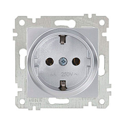 Розетка Mutlusan Rita 2200-600-0282 2P+E нержавеющая сталь
