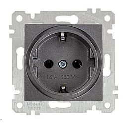 Розетка Mutlusan Rita 2200-600-0295 2Р+E дымчатый