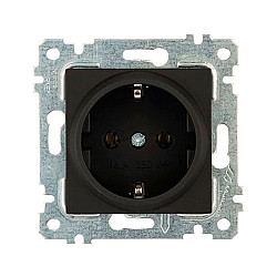 Розетка Mutlusan Rita 2200-600-0284 2Р+Е черный матовый