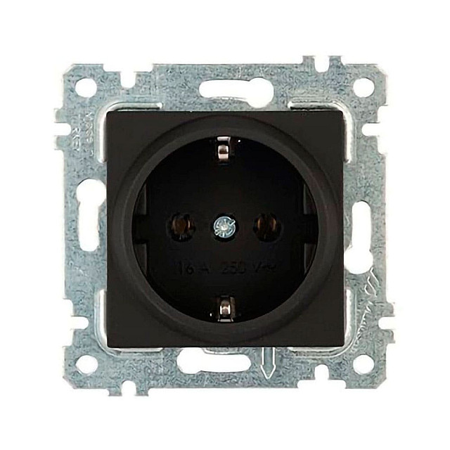 Розетка Mutlusan Rita 2200-600-0284 2Р+Е черный матовый