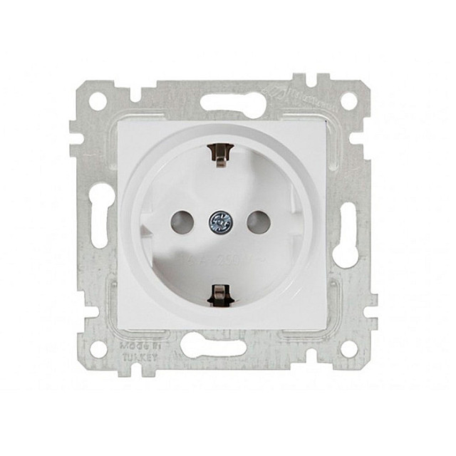 Розетка Mutlusan Rita 2200-605-0201 2Р+Е защитные шторки белая