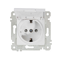 Розетка Mutlusan Rita 2200-611-0201 2Р+Е с крышкой защитные шторки белая