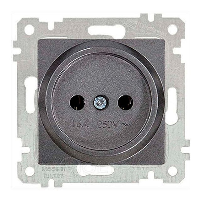 Розетка Mutlusan Rita 2200-601-0295 1 место 2P без заземления дымчатый