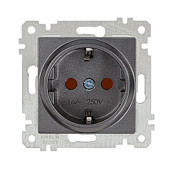 Розетка Mutlusan Rita 2220-605-0295 2Р+E защитные шторки дымчатый