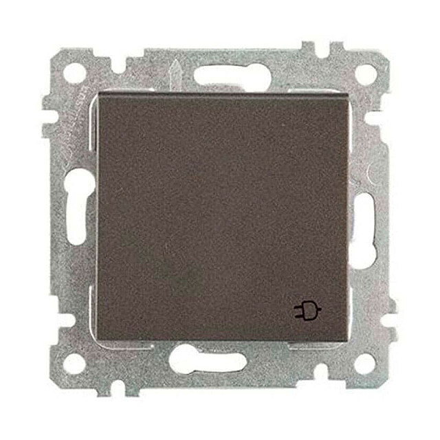 Розетка Mutlusan Rita 2Р+Е с крышкой защитные шторки дымчатый