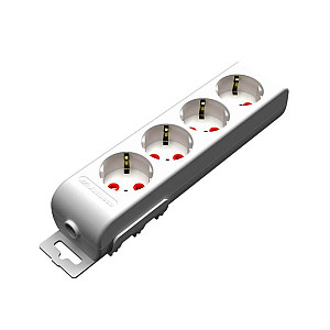 Колодка розеточная Mutlusan 175-410001-00-00 4*2р+Е со шторками белый