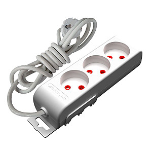 Удлинитель Mutlusan 001-175-390002-03-00 3*2Р со шторками белый 3 м