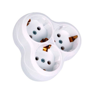 Разветвитель Horoz 300.000.707 3 гнезда с заземлением