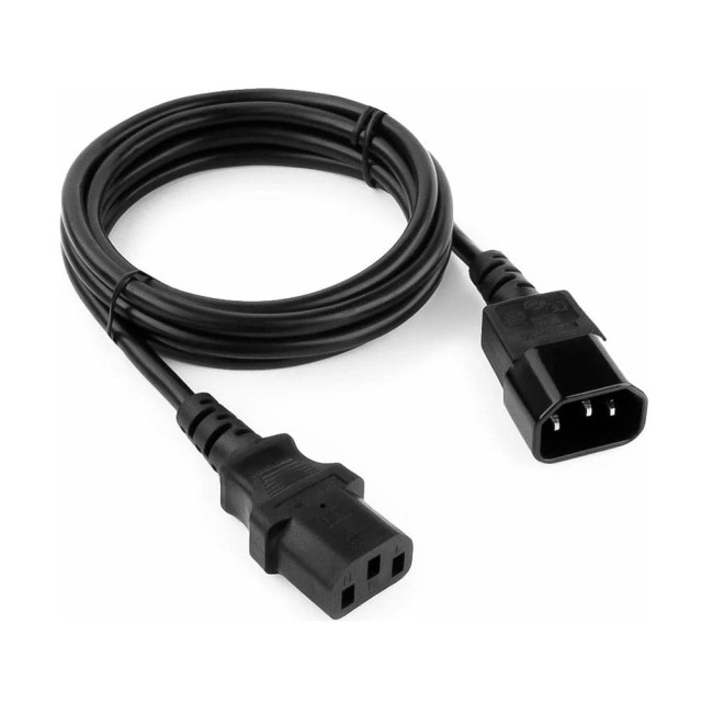 Кабель питания Cablexpert PC-189 системный блок-монитор C13-C14 6А с заземлением черный 1.8 м