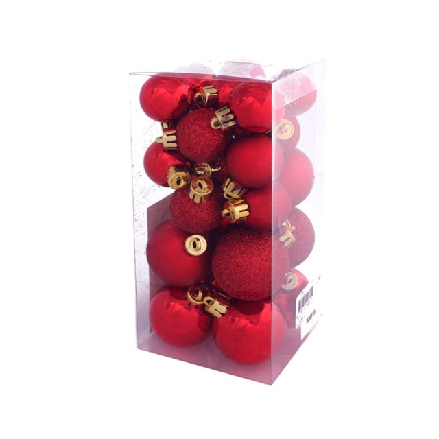 Набор шаров Decoris Christmas red 3-4 см 26 шт