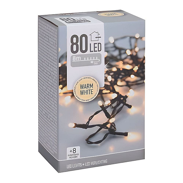 Гирлянда Koopman 80 LED 8 м теплый белый