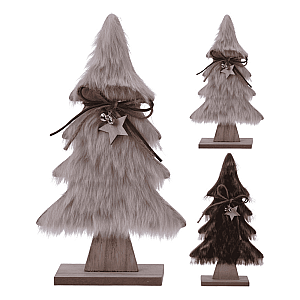 Сувенир новогодний Koopman DH8041400 Ель из меха 15.5*5*28 см