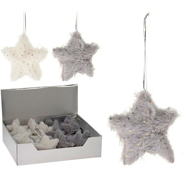 Украшение елочное Cozy Star серый/белый в ассортименте
